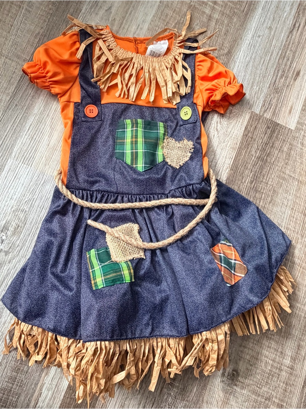 Girls Scarecrow Costume Dress 6-6x